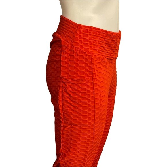 Fit in Booty Lifting Leggings with Pockets Women’s Size L Casual Activewear Red - Picture 4 of 12